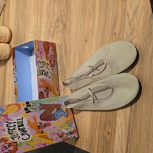 Jeffrey Campbell Cream Mesh Flats